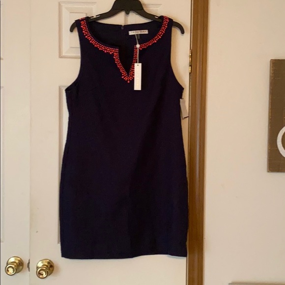 Navy sleeveless dress - Picture 1 of 3